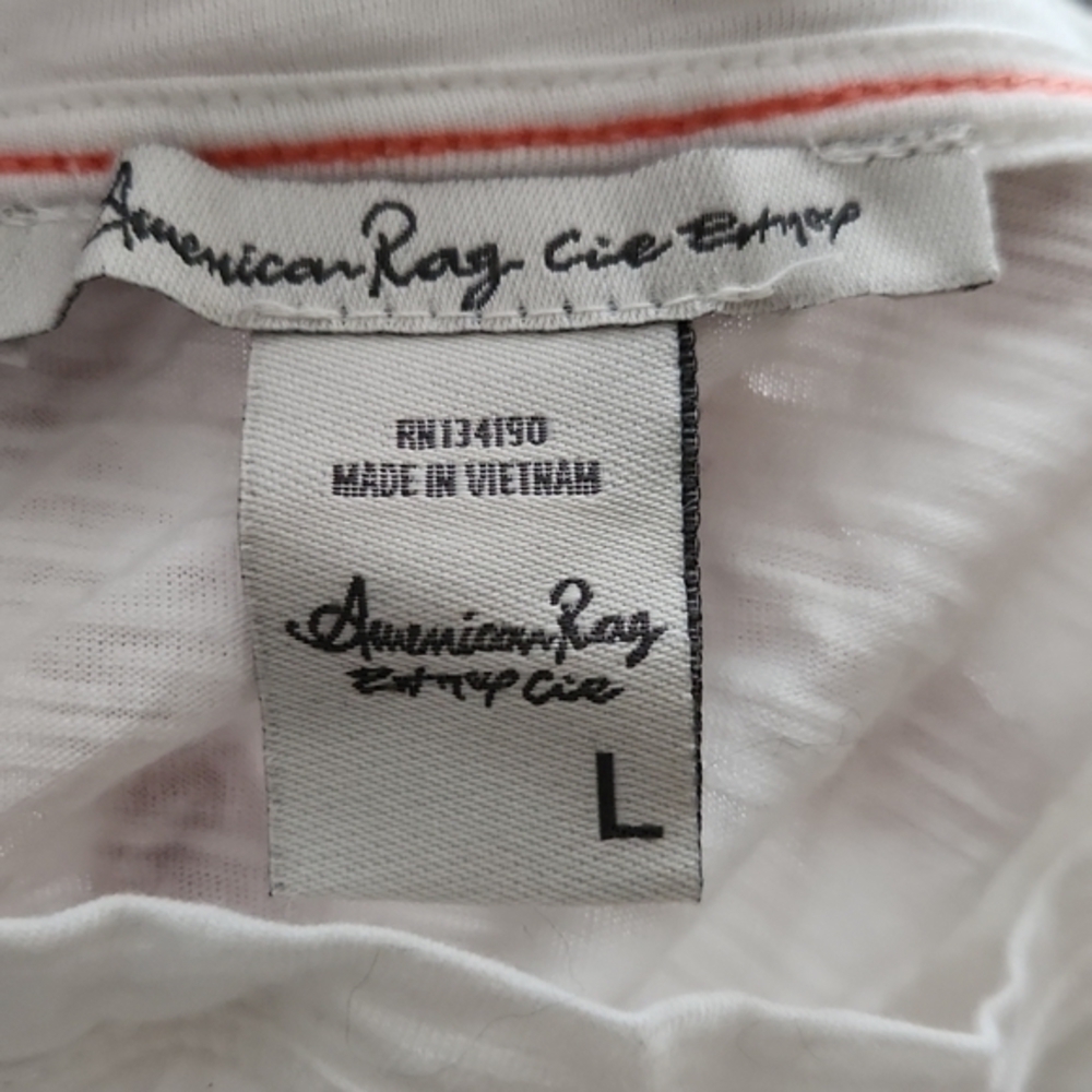 [American Rag] White Single Pocket Short Sleeve - Size L - Picture 3 of 9